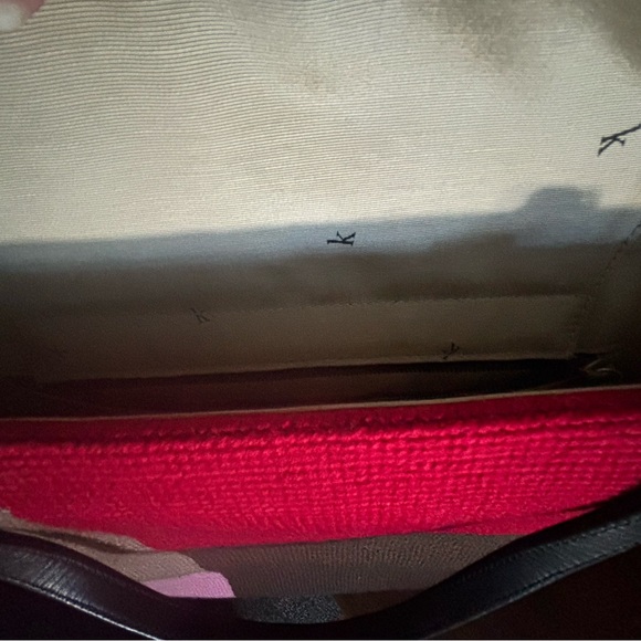 Vintage Kate Spade ♠️ Wool Tote Red, Pink, Brown, Tan, Cream - Picture 6 of 7
